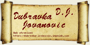 Dubravka Jovanović vizit kartica